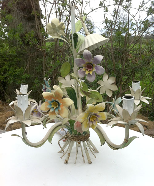 vintage french toleware chandelier
